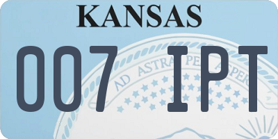 KS license plate 007IPT