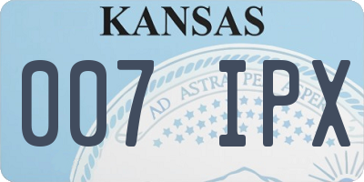KS license plate 007IPX