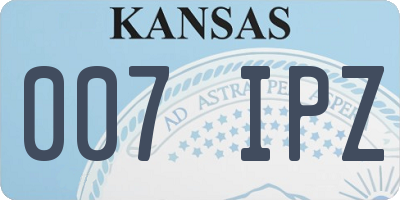 KS license plate 007IPZ