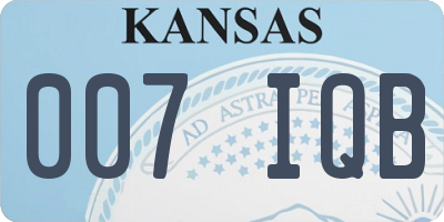 KS license plate 007IQB