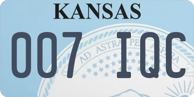 KS license plate 007IQC