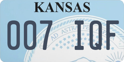 KS license plate 007IQF