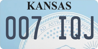 KS license plate 007IQJ