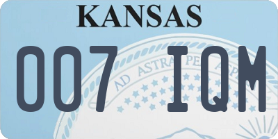 KS license plate 007IQM