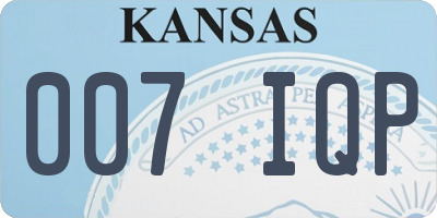 KS license plate 007IQP