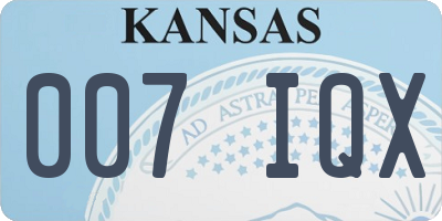 KS license plate 007IQX