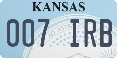 KS license plate 007IRB
