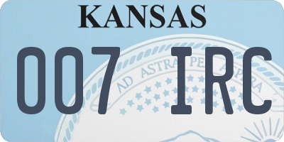 KS license plate 007IRC