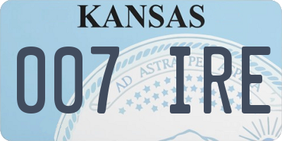 KS license plate 007IRE