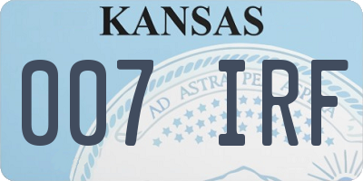 KS license plate 007IRF