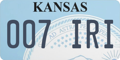 KS license plate 007IRI