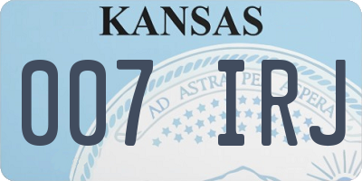 KS license plate 007IRJ
