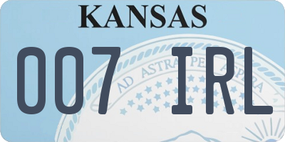 KS license plate 007IRL