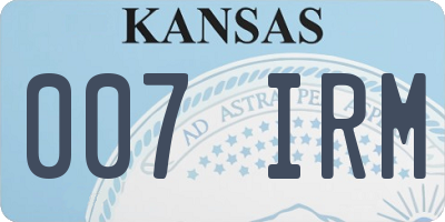 KS license plate 007IRM