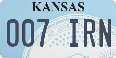 KS license plate 007IRN