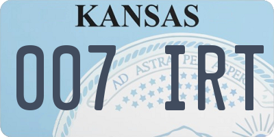 KS license plate 007IRT