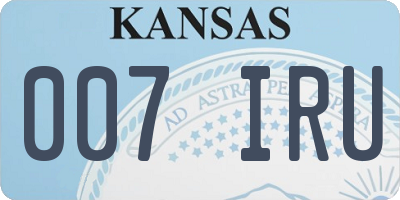 KS license plate 007IRU