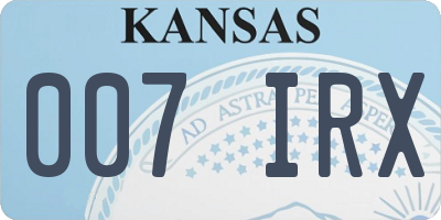 KS license plate 007IRX