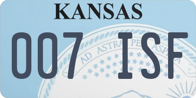 KS license plate 007ISF