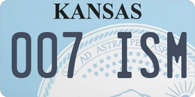 KS license plate 007ISM