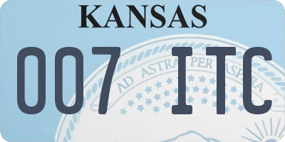 KS license plate 007ITC