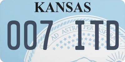 KS license plate 007ITD
