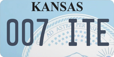 KS license plate 007ITE