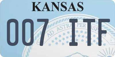 KS license plate 007ITF