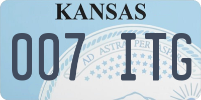KS license plate 007ITG