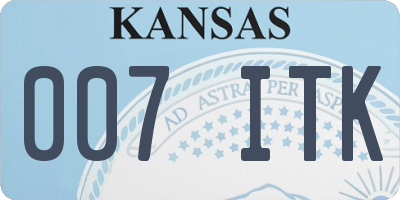 KS license plate 007ITK