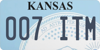KS license plate 007ITM