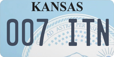KS license plate 007ITN