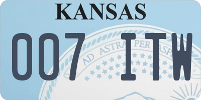 KS license plate 007ITW