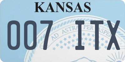 KS license plate 007ITX