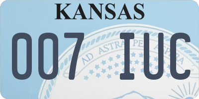 KS license plate 007IUC