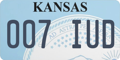 KS license plate 007IUD