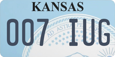 KS license plate 007IUG