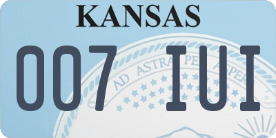 KS license plate 007IUI
