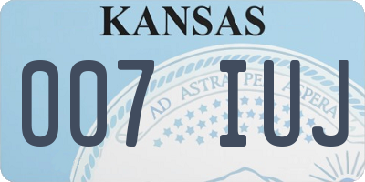 KS license plate 007IUJ