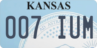 KS license plate 007IUM