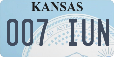 KS license plate 007IUN