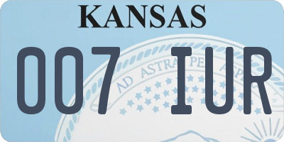 KS license plate 007IUR
