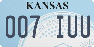 KS license plate 007IUU