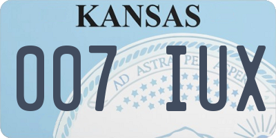KS license plate 007IUX