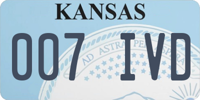 KS license plate 007IVD