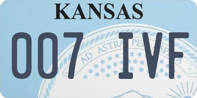 KS license plate 007IVF