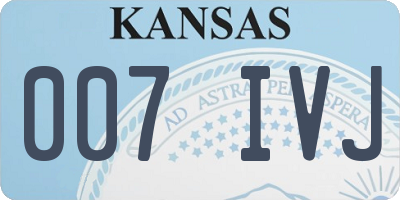 KS license plate 007IVJ