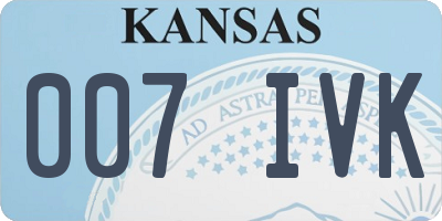 KS license plate 007IVK