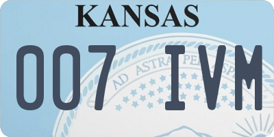 KS license plate 007IVM