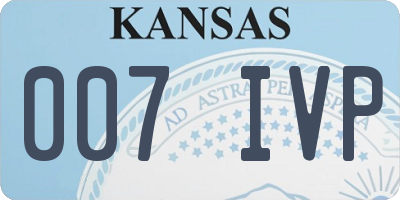 KS license plate 007IVP